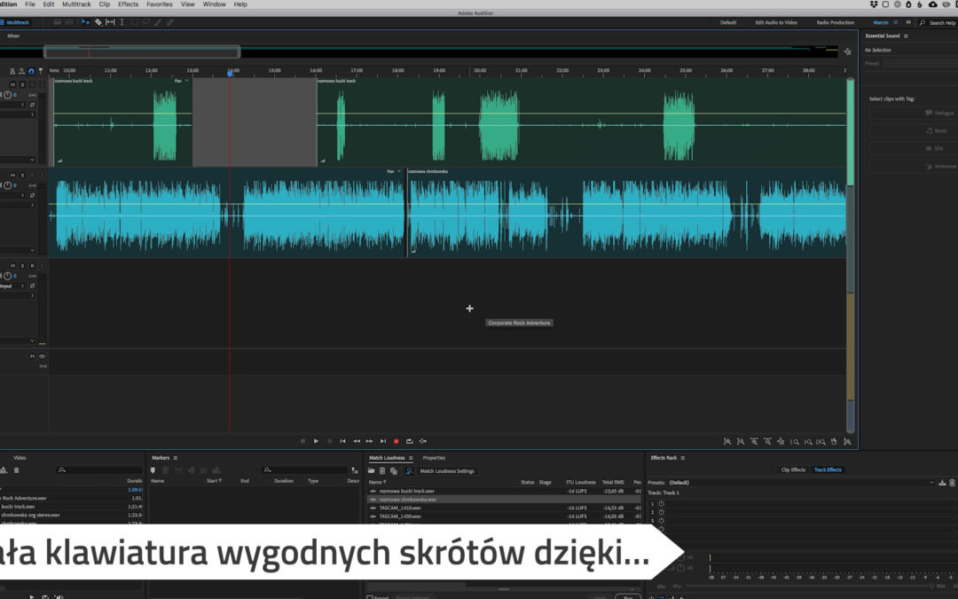 3 sposoby na szybką pracę z Podcastem w Adobe Audition